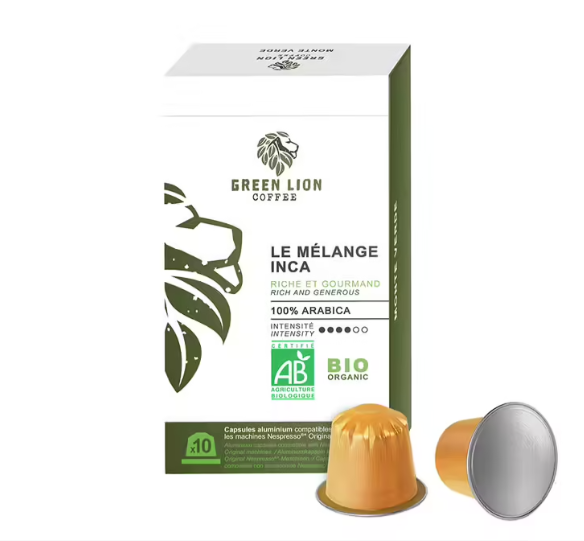 Green Lion Coffee Inca Blend Organic Nespresso® Compatible Capsules x 10